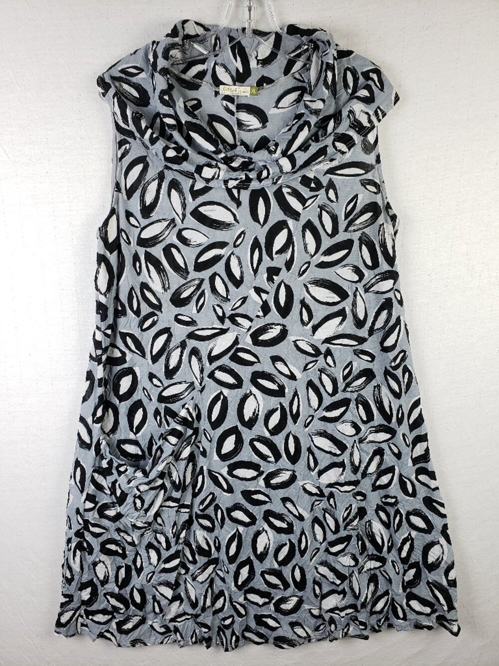Chalet Et Ceci Dress Tunic Sleeveless Bamboo Blend Crinkled Abstract Print sz XL